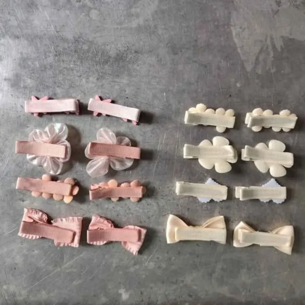 8 Pairs of Pretty Handmade Clip Barrettes Lot